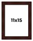 11x15 Distressed Brown Picture Frame - UV Acrylic, Foam Board Backing, Hanging Hardware